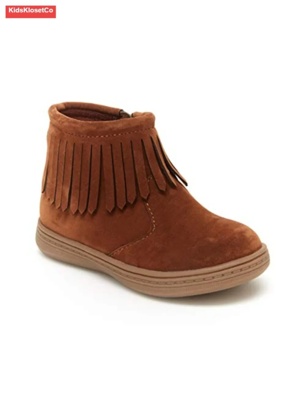 Toddler Faux Suede Fringe Boots with Zipper Closure